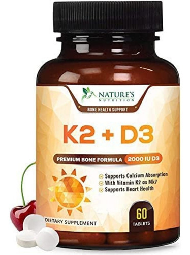 Vitamina D3 Y K2 60 Tabs - Unidad a $5242