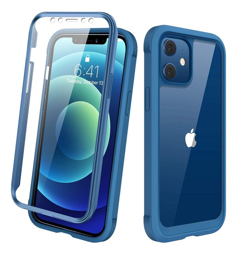 Funda Diac iPhone 12/12 Pro + Protector Cristal/blue