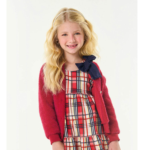 Cardigan Casaco Infantil Menina Lã Trico Botão Trick Nick