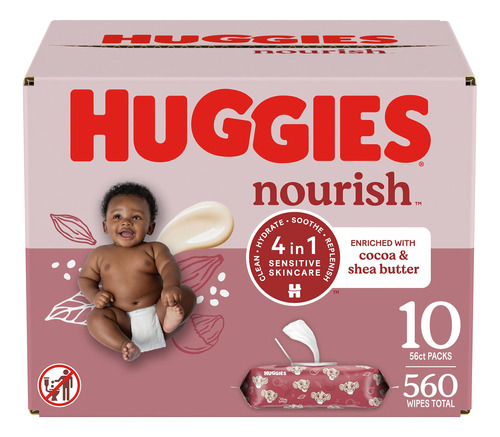 Huggies Nourish - Toallitas Para Paales De Beb, 10 Paquetes