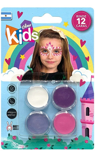 Blister X 4 Unidades Maquillaje Infantil Artístico Glow Kids