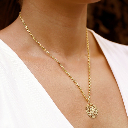 Pingente Mandala Divino Em Ouro 18k Com Diamante 22mm