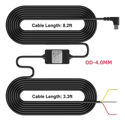 Kit De Cable Usb C Para Dashcam Y Gps De 12v/24v A 5v Con Fu