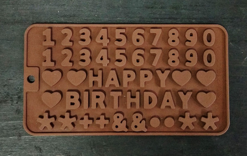 Molde Numeros Happy Birthday Silicona Reposteria Chocolate