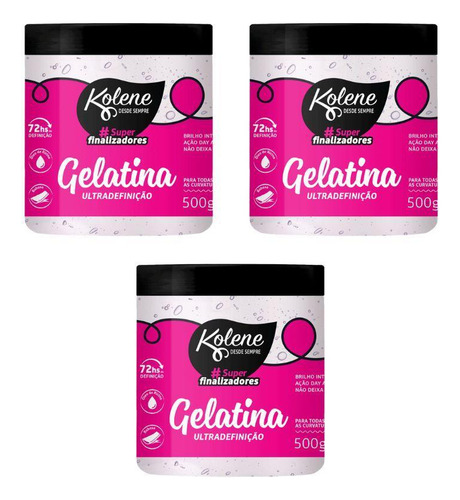 Gelatina Capilar Kolene Ultra Definiçao 500g - Kit Com 3un