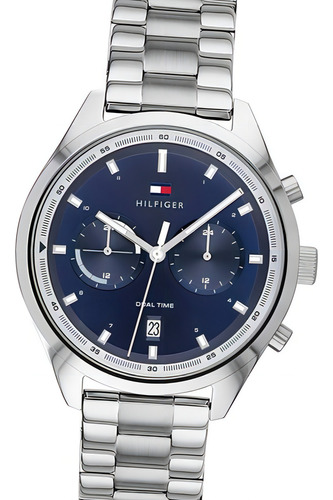 Reloj Tommy Hilfiger Bennett Hombre 1791725 Color de la malla Plateado Color del bisel Plateado Color del fondo Azul