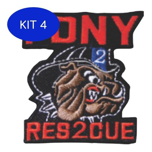 Kit 4 Bordado Termocolante Fdny Res 2 Cue