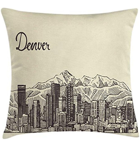 Ambesonne Colorado Throw Pillow Cushion Cover, Denver City S