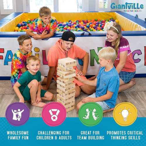 Jenga Gigante Com 54 Blocos De Pinho De Qualidade Premium