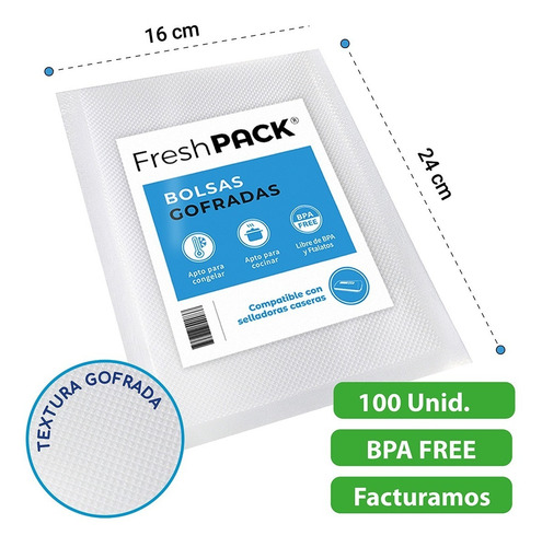 100 Bolsas Sellado Al Vacío Gofradas 16x24 Cms 80 Micras