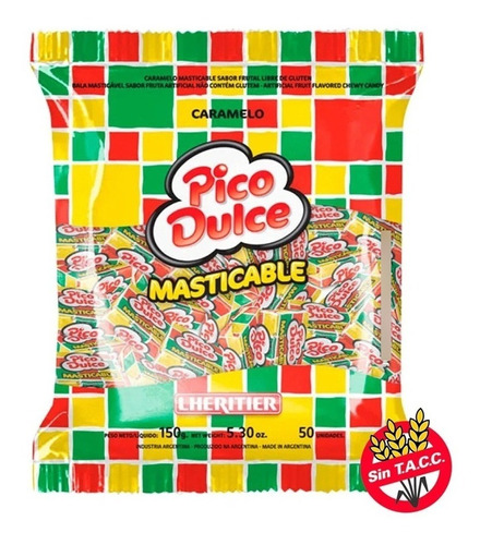 Pico Dulce Caramelo Masticable Frutal Sin Tacc X 150 Grs