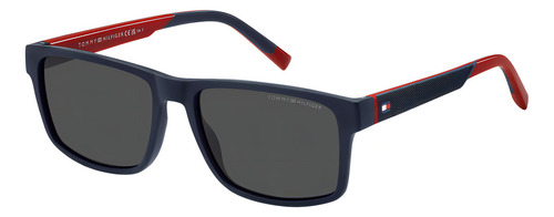 Óculos de sol masculinos Tommy Hilfiger Th 2142/s 2073888ru56ir com design azul