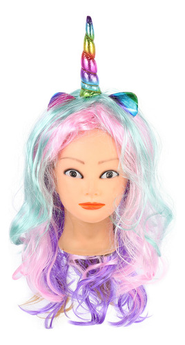 Unicórnio Colorido Com Franja, Cabelo Ondulado, Cosplay, Enc