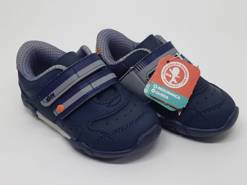 Tênis Kidy Colors Meninos Velcro Azul Marinho Anatômico