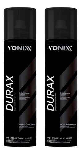2 Durax Spray Pretinho P/ Pneus Resistente A Agua - Vonixx