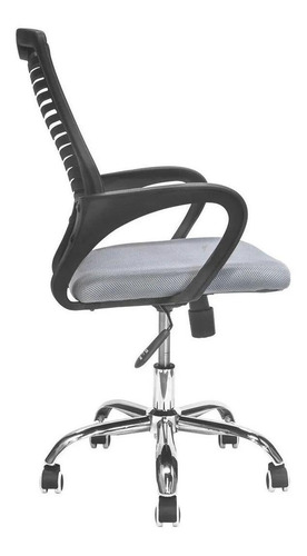 Imagen 4 de 4 de Silla de escritorio Top Living SILL-C2 ergonómica gris con tapizado de mesh