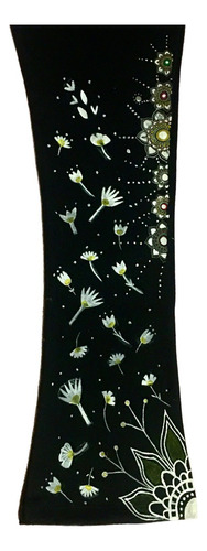 Pantalón Oxford Palazzo Lanilla Con Estampado Flores Blancas