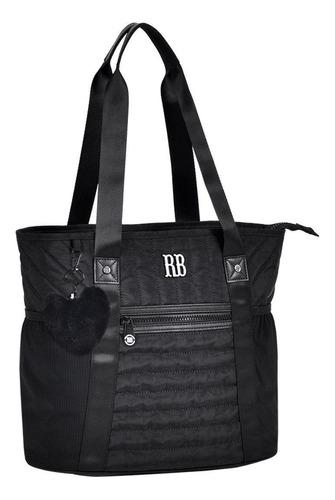 Bolsa Feminina Tote Bag Preta Rebecca Bonbon Sacola Academia