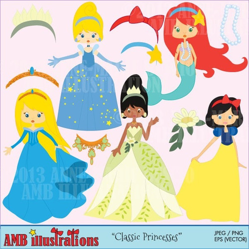 Kit Imprimible Princesas Disney Imagenes Clipart Cod 25