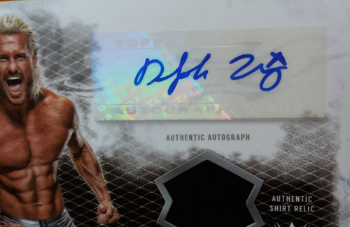 Tarjeta Autografiada Y Pedazo De Camisa Dolph Ziggler Wwe (Usado)