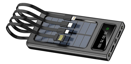 Cargador Portátil Con Carga Solar De 4 Entradas