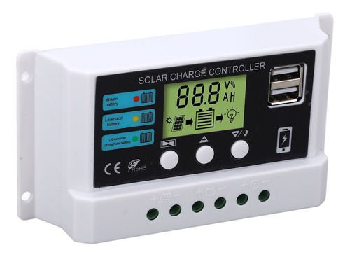 Controlador De Carga Solar, Chip Industrial, Pantalla Lcd, S