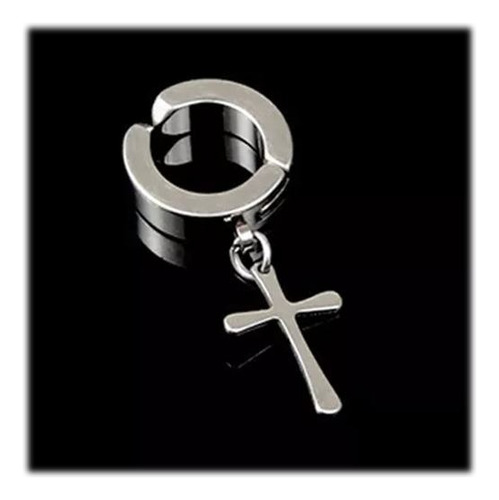 Aros Presión Argolla Acero Resistente Con Cruz Piercing Moda