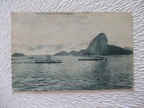 6482-postal Antigua Brasil Entrada Do Barra Rio Janeiro 1919