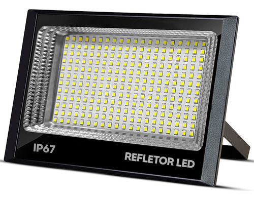 Refletor Led 300w Prova D´água Holofote Crescer 6500k Cor Da Carcaça Preto Cor Da Luz Branco-frio