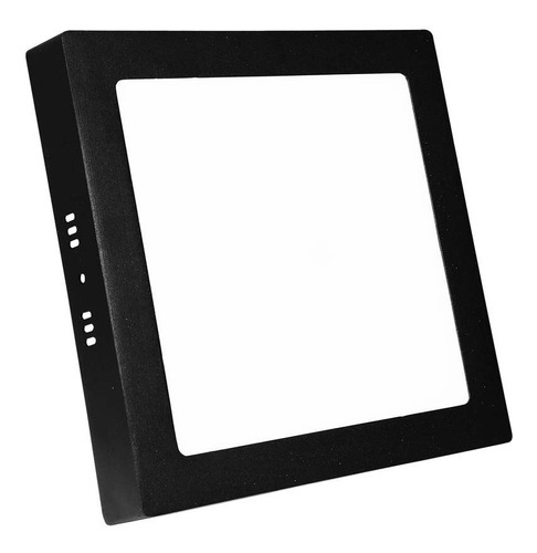 Panel Led Foco Plafon Cuadrado Sobrepuesto Negro 24w 220v Color Negro Blanco Cálido 3000-3500 °K