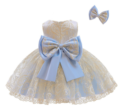 Vestido De Princesa De Primavera Para Niños, Color Encaje Pe