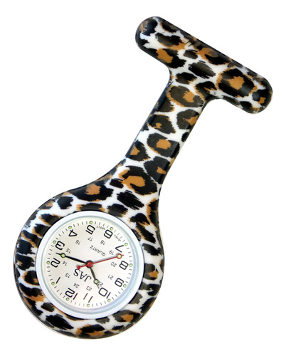 Reloj De Enfermera De Silicona Con Estampado De Leopardo De