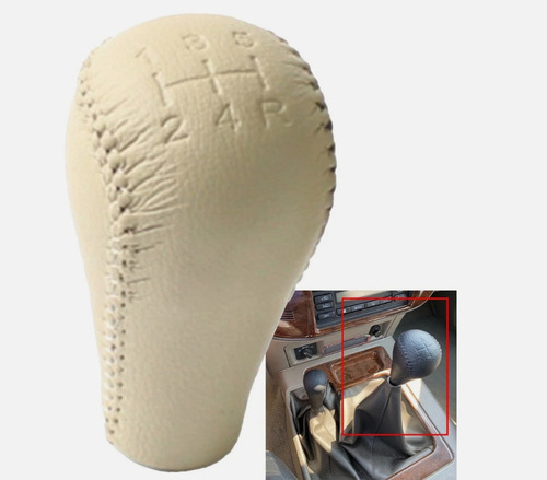 Pomo Palanca Cambio Cuero Beige Camel Toyota Hilux Sw4 5 Vel
