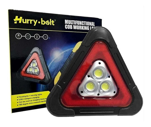 Triangulo Con Luz De Emergencia Carro Recargable Solar Led