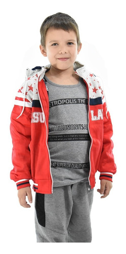 Imagen 6 de 9 de Campera Niño Abrigada Corderito Joggin Deportivo Importada
