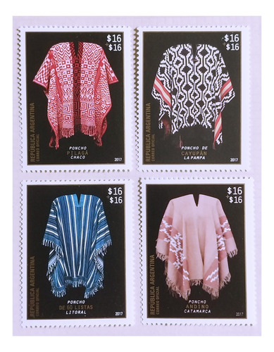 Ponchos Argentinos 2017. Serie Completa.  Mint