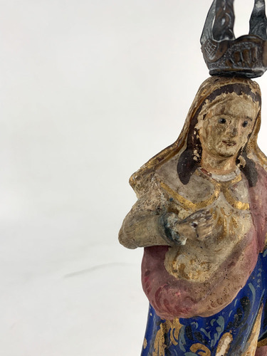 Imagem 2 de 9 de Antiga Santa Nossa Senhora Madeira Olho Vidro