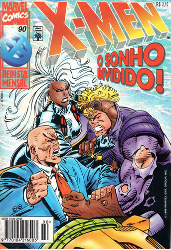 X-men N° 90 - 84 Páginas Em Português - Editora Abril - Formato 13,5 X 19 - Capa Mole - 1996 - Bonellihq Cx01 Mar24