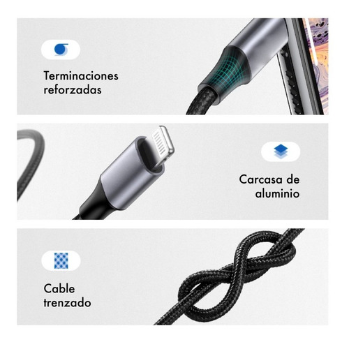 Imagen 7 de 10 de Cable De Audio Compatible iPhone iPad Lightning A 3.5mm