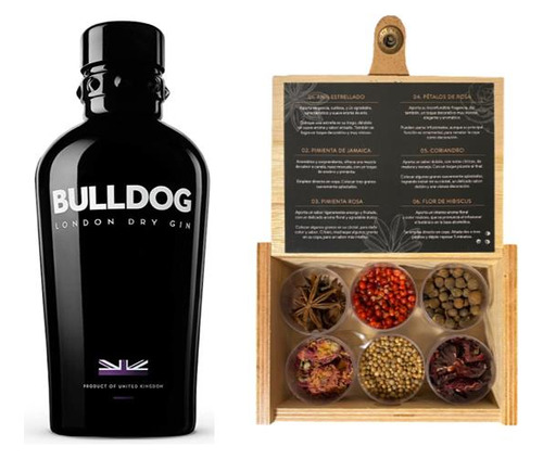 Gin Bulldog 700 Ml + Caja Mixologia Botanica X6