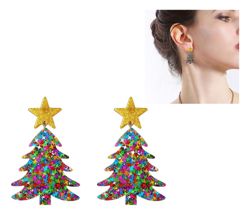 Aretes De Acrílico Para Navidad Coloridos Para Árbol Navidad