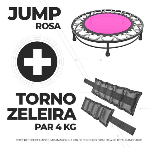 Cama Elástica Mini Jump + Par De Caneleira Tornozeleira 8 Kg
