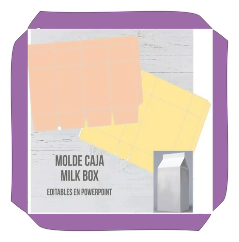 Kit Imprimible Molde Caja Milk Box (editable)