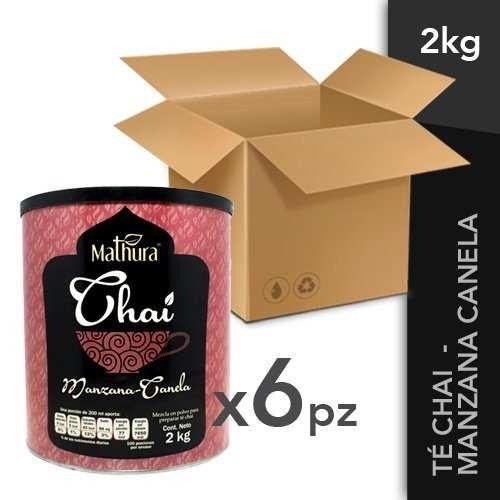 Caja Te Chai Manzana-canela 6 Latas De 2kg Marca Mathura