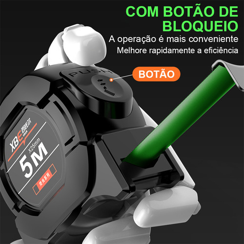 Régua De Aços Medição Prática 10m Com Fechadura