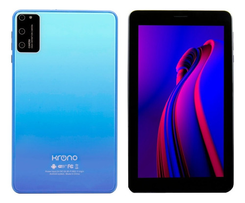 Tablet Krono K7 7 Pulgadas Android 11 Go Edition 32gb 1gb 3g Color Azul Claro- Azul Oscuro