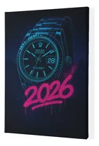 Comprar Cuadro Mural Moderno Rolex Neón Futurista Oficina Full Hd
