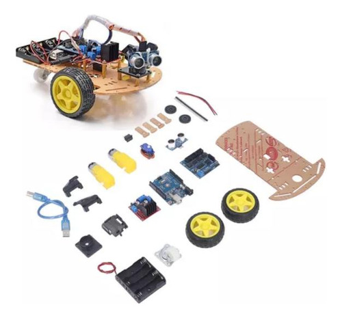 Kit Completo Chasis Robot 3 Ruedas V3 Compatible Con Arduino