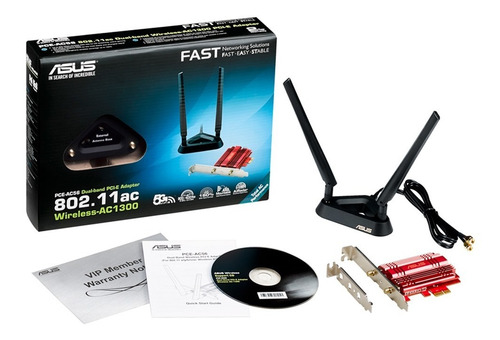 Tarjeta De Red Pci-e X1 Asus Pce-ac56 Wifi Ac1300 Dual Band