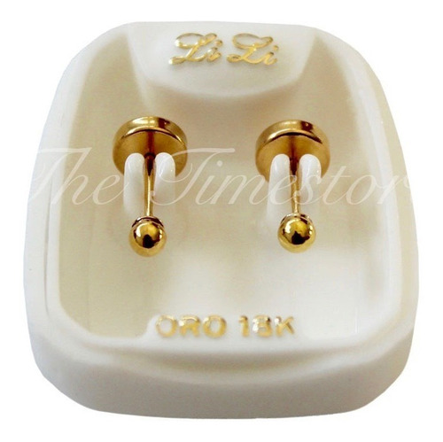 Aritos Abridores Bebe De Oro 18k Lili Bolita 2.5mm Li-101